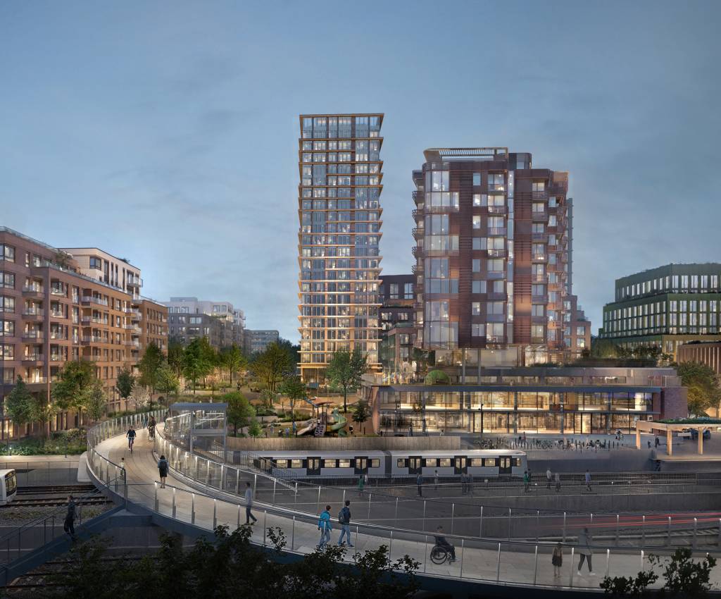 Bryn ligger ved et av Oslos beste kollektivknutepunkt. Illustrasjon: Visulent/Rodeo Arkitekter