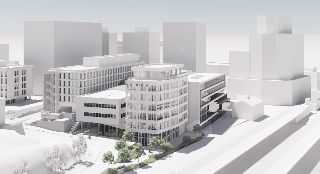 Entra skal føre opp et skolebygg i Sandvika sentrum for Akademiet Realfagsgymnas. Illustrasjon: Dyrvik Arkitekter