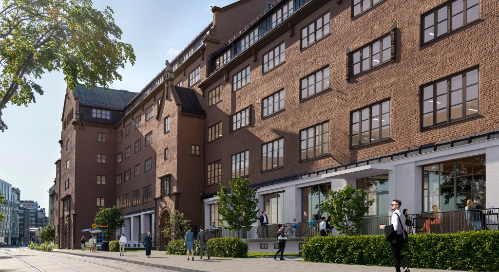 Rehabiliteringsarbeidet i Tollgaarden skjer i henhold til strenge miljø- og bærekraftsprinsipper og med et sterkt fokus på bevaring og gjenbruk, noe som også bidrar til at man tar vare på byggets historie. Illustrasjon: 3D Estate