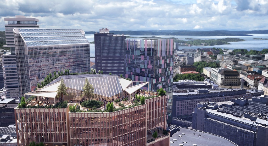 Takterrasse Lilletorget 1. Illustrasjon: CODE/Fiction Studio
