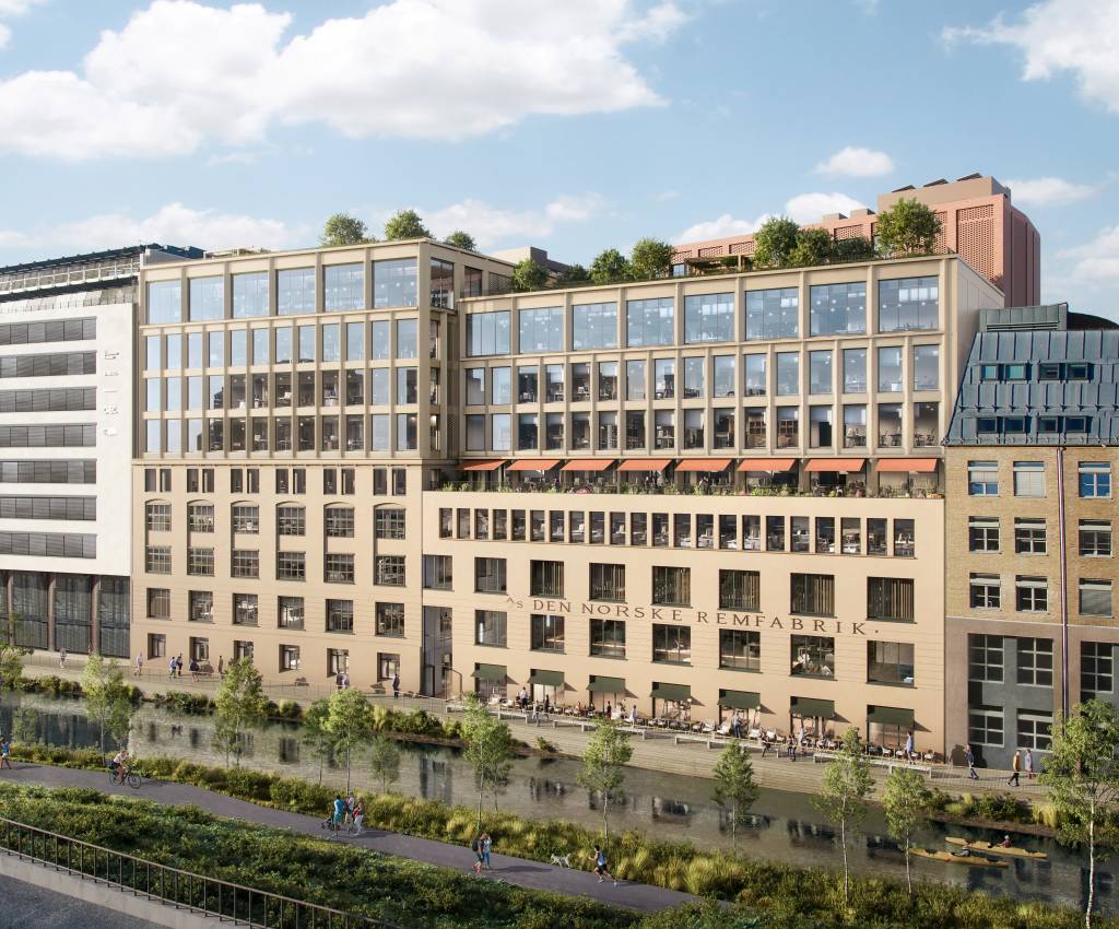 Christian Krohgs gate 2 ligger sentralt i Oslo sentrum med Akerselva som nærmeste nabo. Illustrasjon: Eve