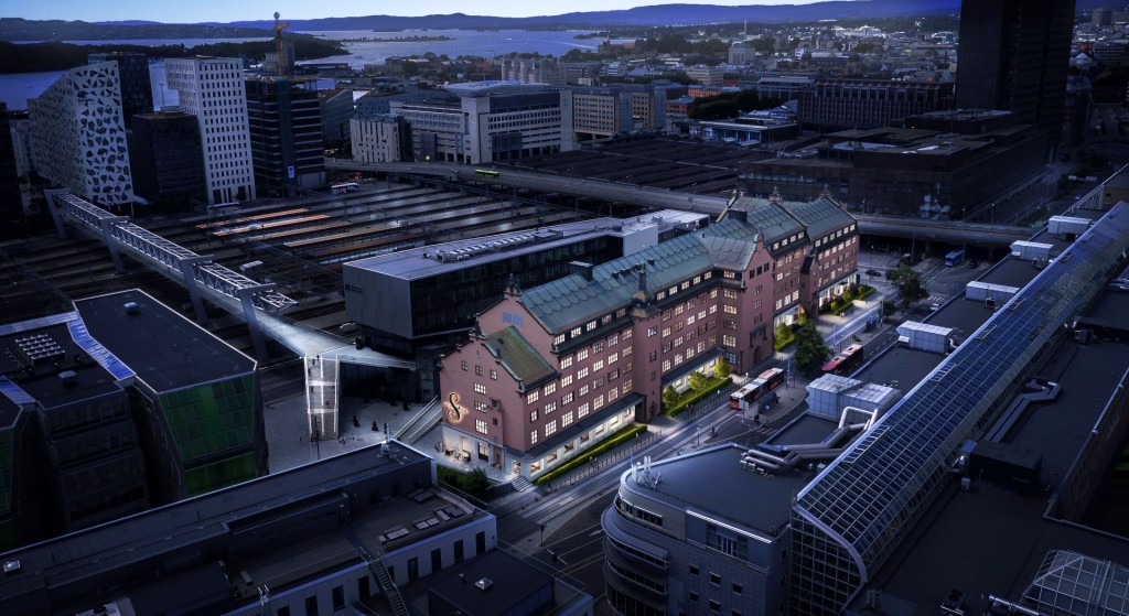 Dronefoto av bygget
