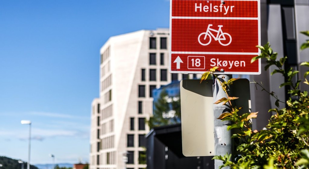 Sykkelveinettet i område