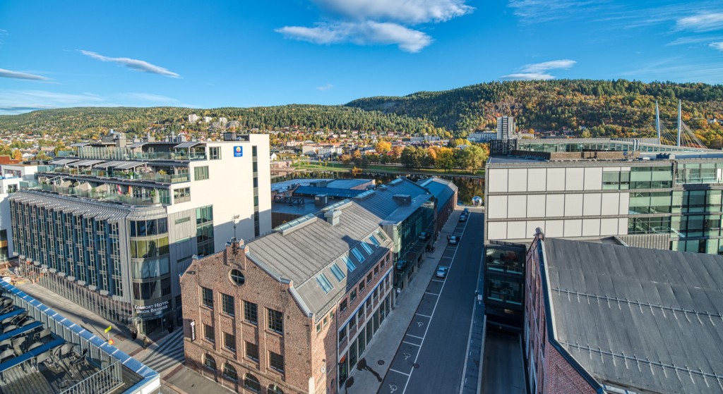 Dronefoto av bygget