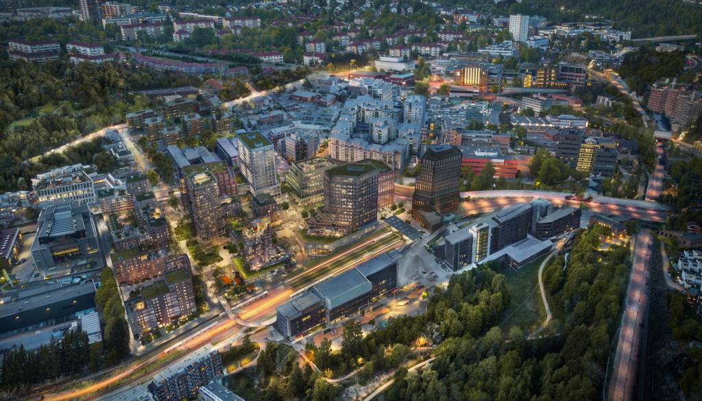 Illustrasjon av Destinasjonen Bryn fra Drone