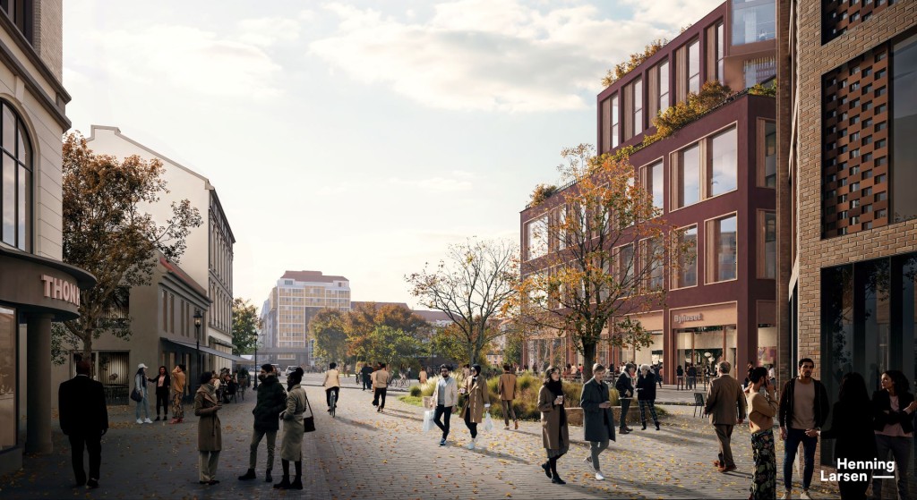 Illustrasjonen viser hvordan Lilletorget spiller sammen med Brugata og koblingen mot Grønland.